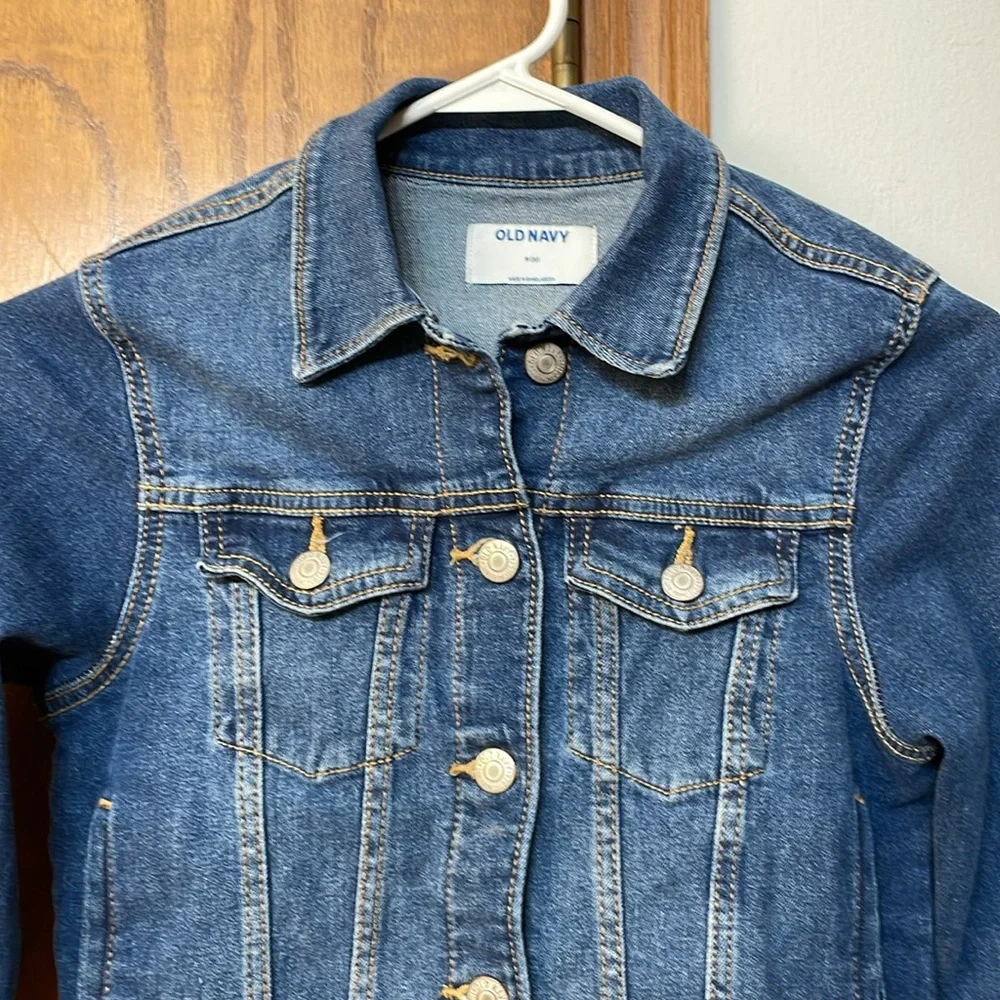 OLD NAVY UEC Girls Size Medium (8) Jean Jacket Pockets Collar Denim Button - Picture 5 of 14